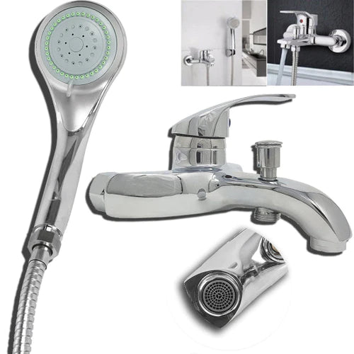 Смесител в комплект с шлаух, държач и подвижен душ монако