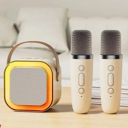 Преносима RGB караоке тонколона с два безжичен микрофон