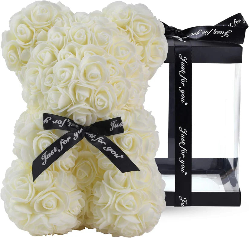 Мече от рози 25 см с подаръчна кутия