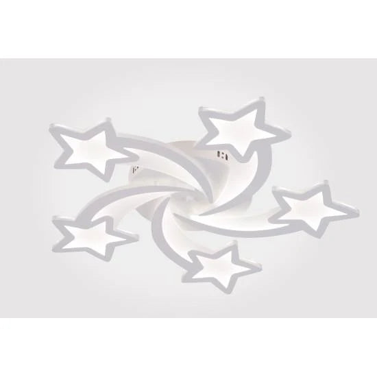 LED плафон, 96W, Форма на звезда „Звезда 5“ , 6000K, Алуминий, Студена бяла светлина