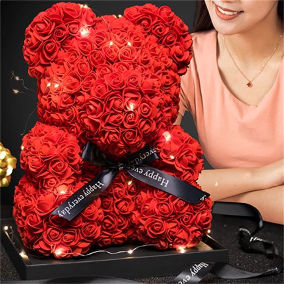 15euro!Мече от рози 25 см с подаръчна кутия