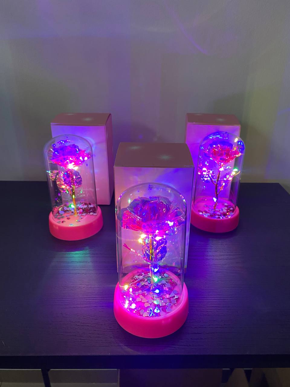 Мини Декоративна Златна Роза LED лампа 24k златно
