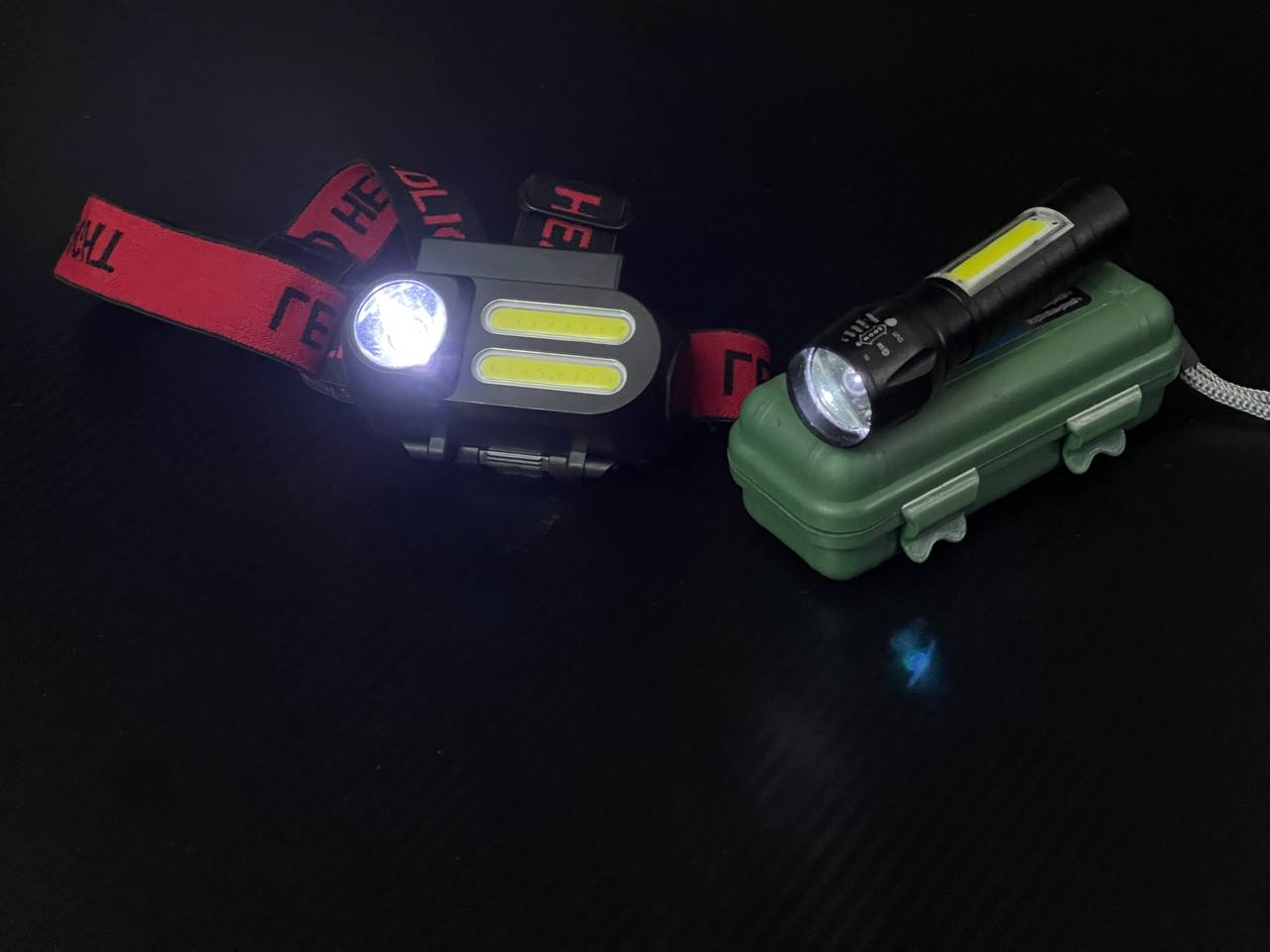 Челник с 3 LED диода и подарък фенер