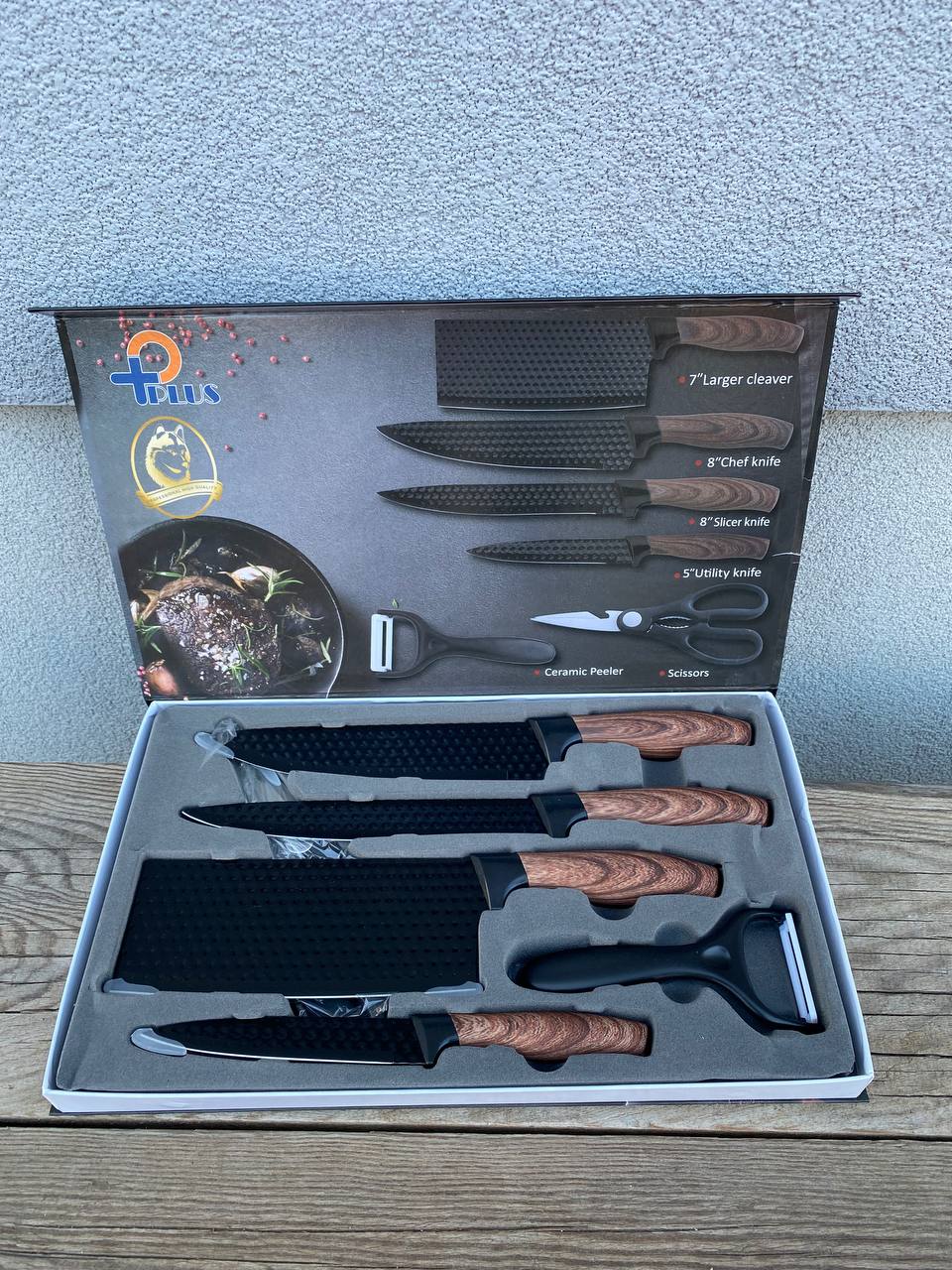 Професионален комплект метални ножове с 6 части