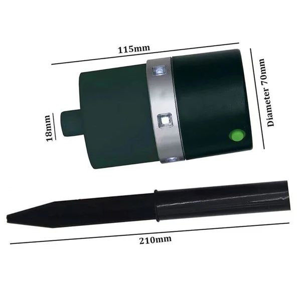 Соларен ултразвуков уред за прогонване на вредители – сензор за движение, 360° LED светлини