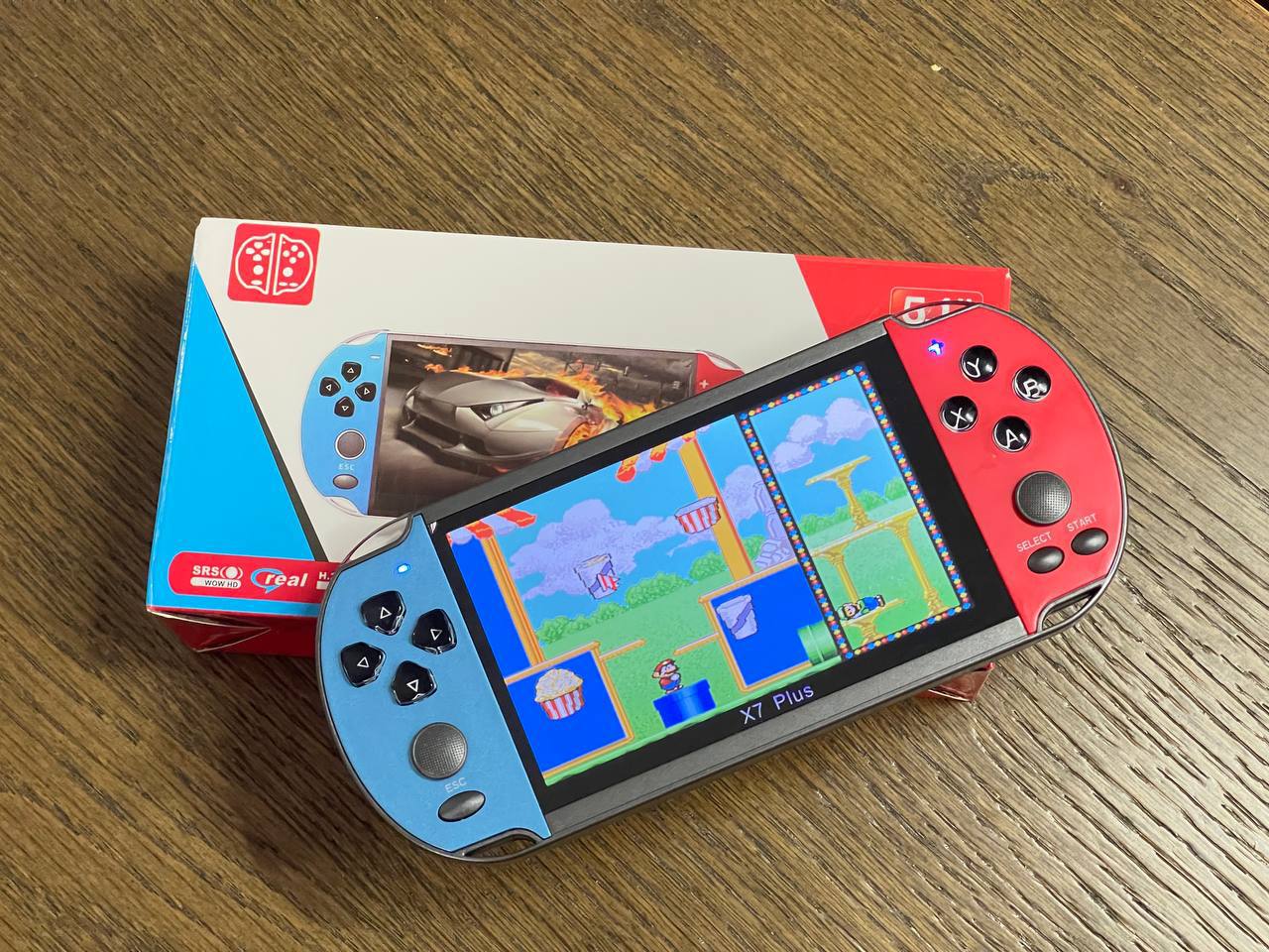 Преносима игрова конзола X7 5.1 инча с 20000 вградени игри, червен/син