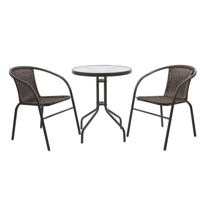 Комплект градински мебели, изработени от метал и синтетичен ратан