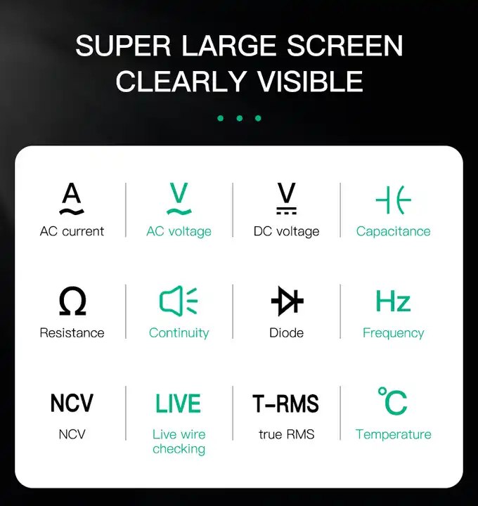 Преносим мултиметър с кламп метър и LCD екран
