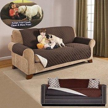 Покривало протектор за фотьойл или диван кафяв