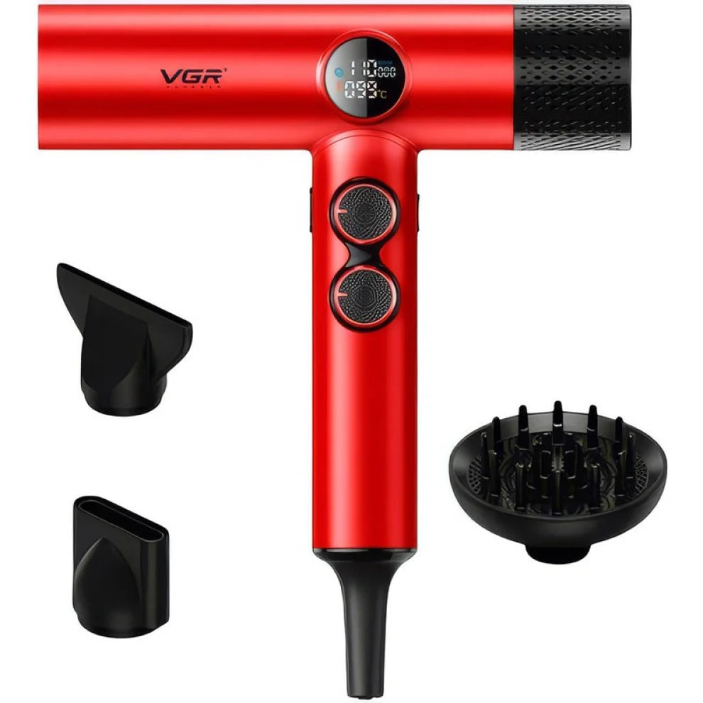 Професионален сешоар VGR V-401 с LED дисплей – Червен