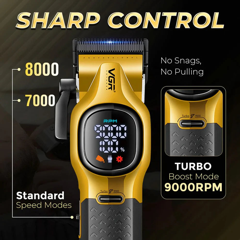 ПОДАРЪК ЧЕТКА!Професионална машинка за подстригване VGR V-886C GOLD