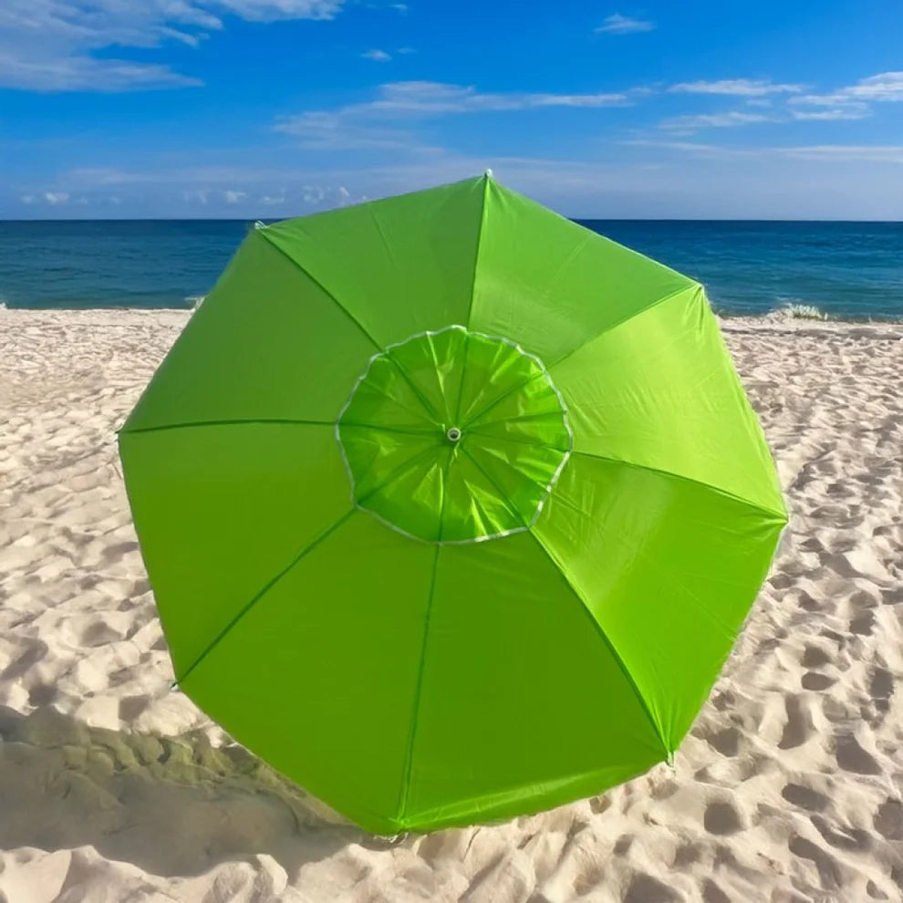 Плажен чадър чупещ, зелен, 170 см