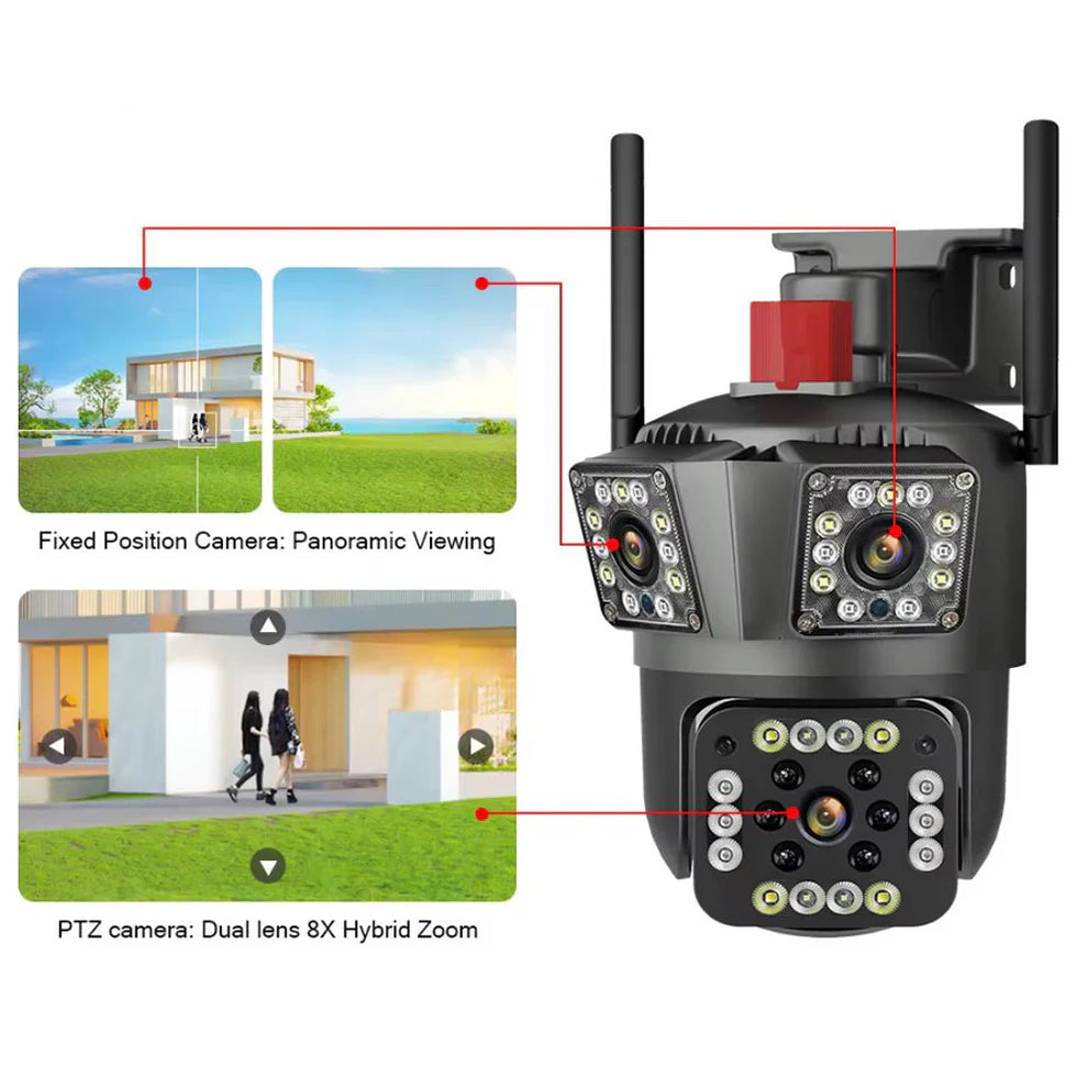 Тройна Външна WiFi Камера G73 с три екрана 3MP+3MP+6MP