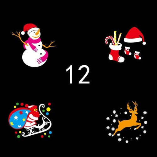 Коледен лазерен проектор с 12 приставки 6led