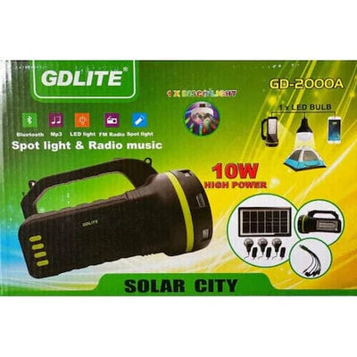 Комплект за къмпинг GDLITE GD-2000A,, соларна система , USB