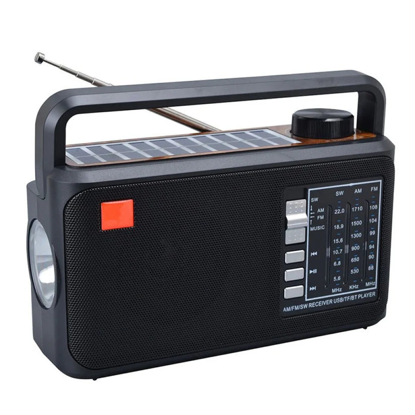 Преносимо соларно радио с Bluetooth, USB и LED фенер