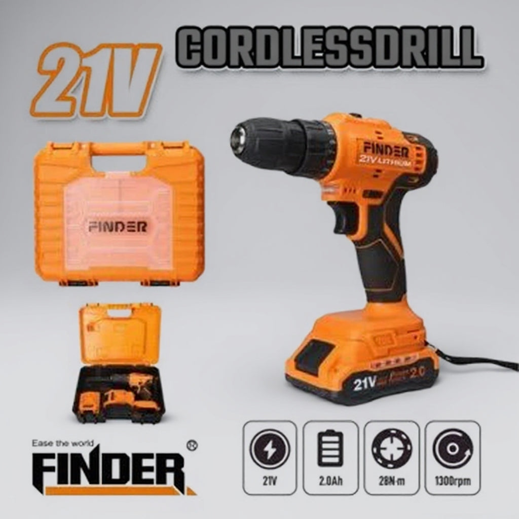 Акумулаторен винтоверт FINDER, 2 Батерии 2aH, 1300RPM, 28nM