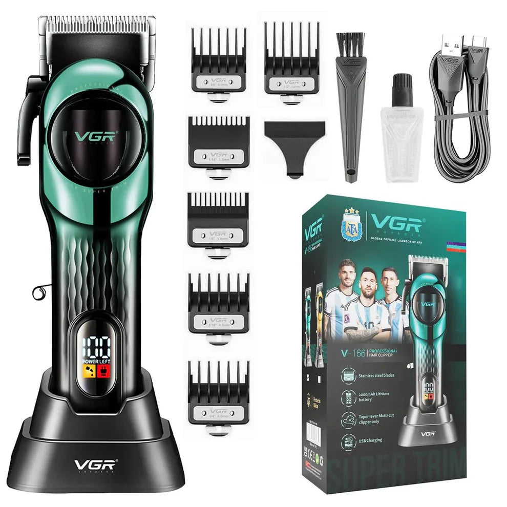 VGR V-166 – Професионална машинка за подстригване GREEN