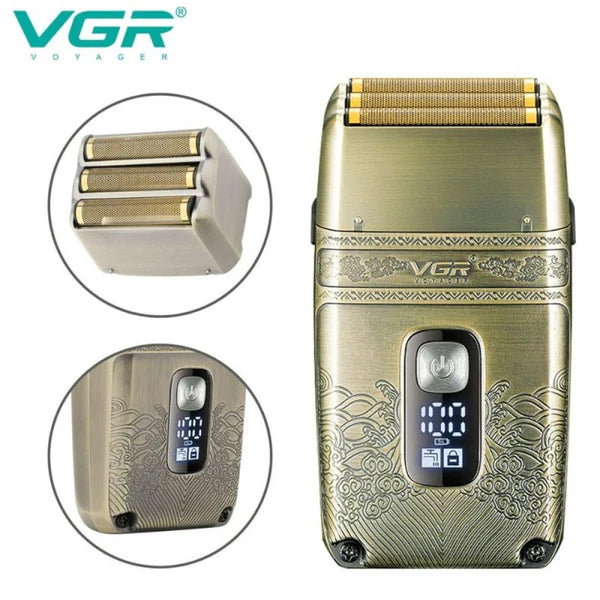 Електрическа самобръсначка с тройна титанова мрежа V-335