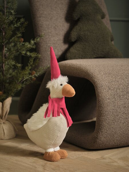 Гъска В48см светлокремаво/червено