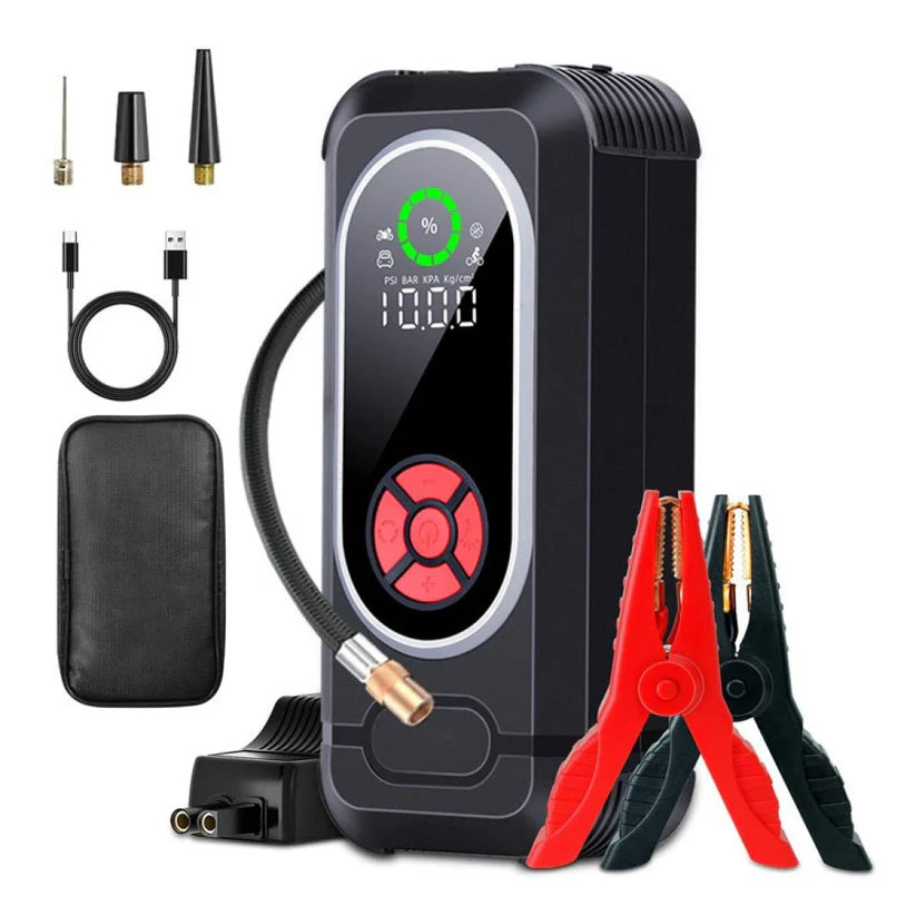 Стартер 99800 mAh за автомобил с компресор 4в1