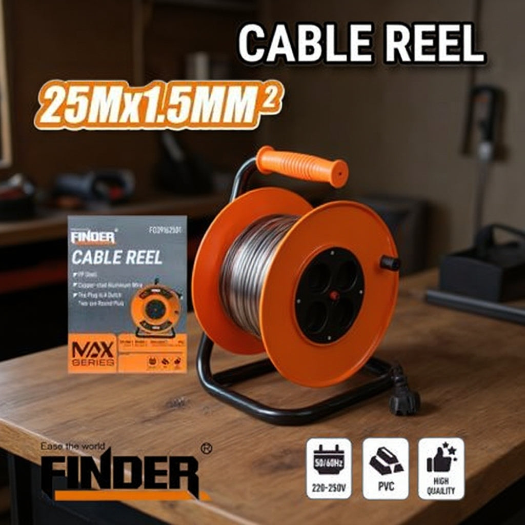 Професионална удължителна макара 25 метра, 4 гнезда, 1.5мм2
