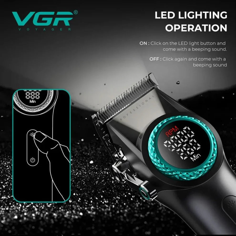 Професионален комплект за барбери VGR Stepless Pro 3 в 1 BLACK