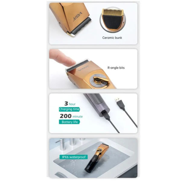 Професионална машинка за подстригване VGR 663, 2000mAh