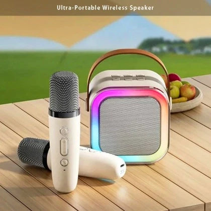 Преносима RGB караоке тонколона с два безжичен микрофон