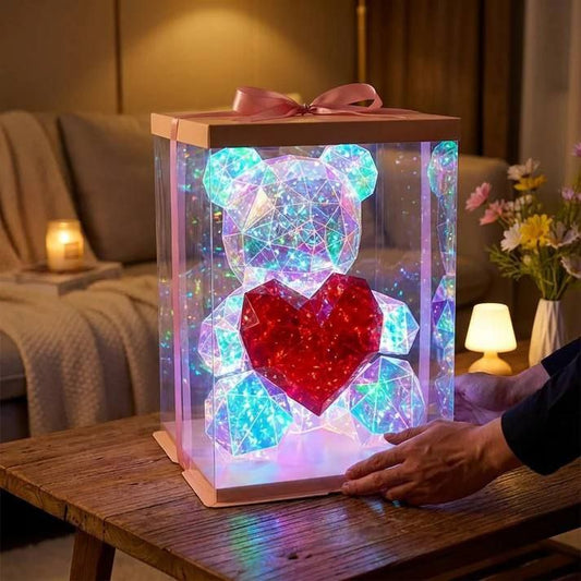 16euro!Мече със сърце - Светеща декорация 25см