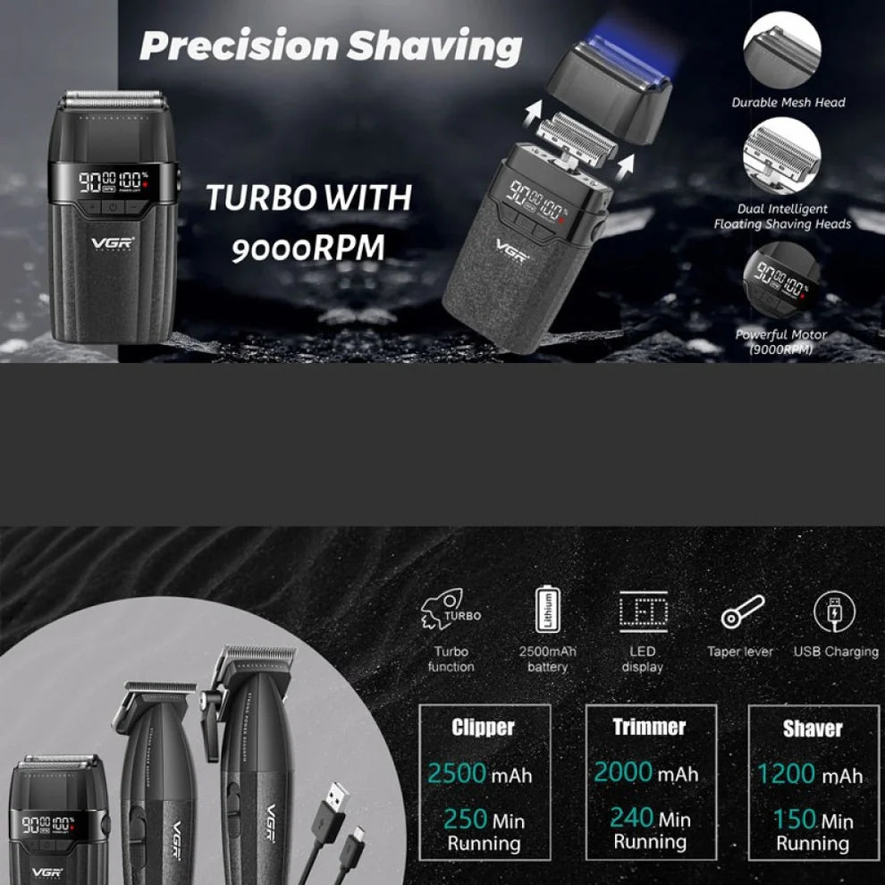 Професионален комплект VGR 640S3 – 3 в 1 (Черен)