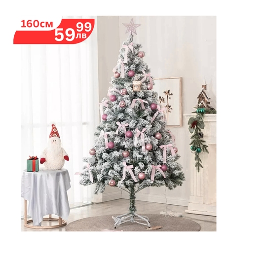 Изкуствена Коледна елха със заснежен ефект