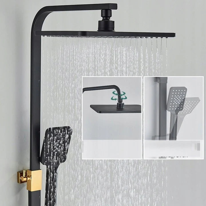 Интелигентна душ колона Луксозен душ комплект 4 режима на пръскане, въртене на 360°, технология за въздушно пръскане