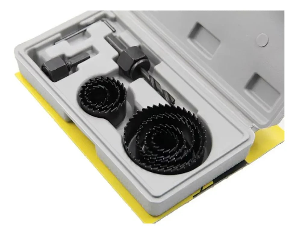 Комплект от 11 части боркорони за дърво и гипс, 19 мм до 64 мм