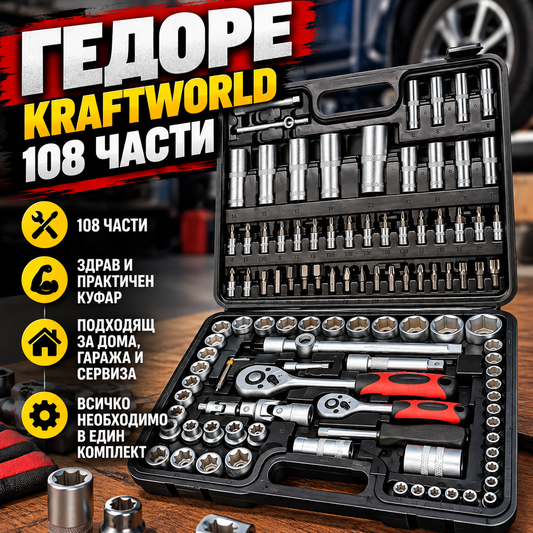 Професионално Гедоре 108 Части KraftWorld