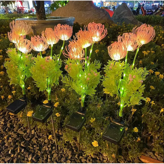 Слънчева градинска лампа с ефект на диви цветя