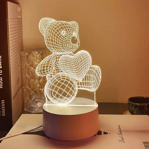 Декоративна 3D LED нощна лампа Мече