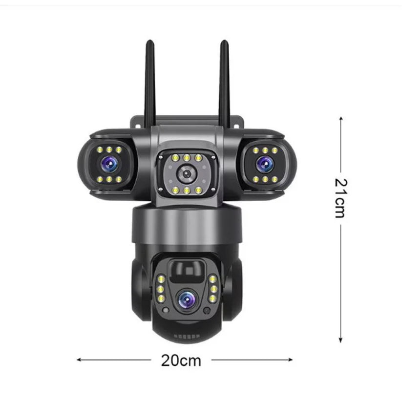 Соларна камера със SIM карта– 6MP, V30PRO, Черна, троен обектив, движение, нощно виждане