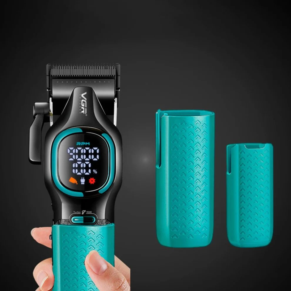 Комплект машинка за подстригване + тример VGR V-886 S2 Grip Turbo 9000RPM – Зелен
