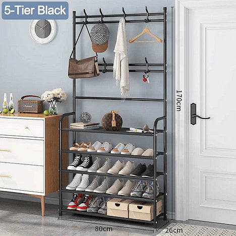 Многофункционален рафт за обувки със закачалка