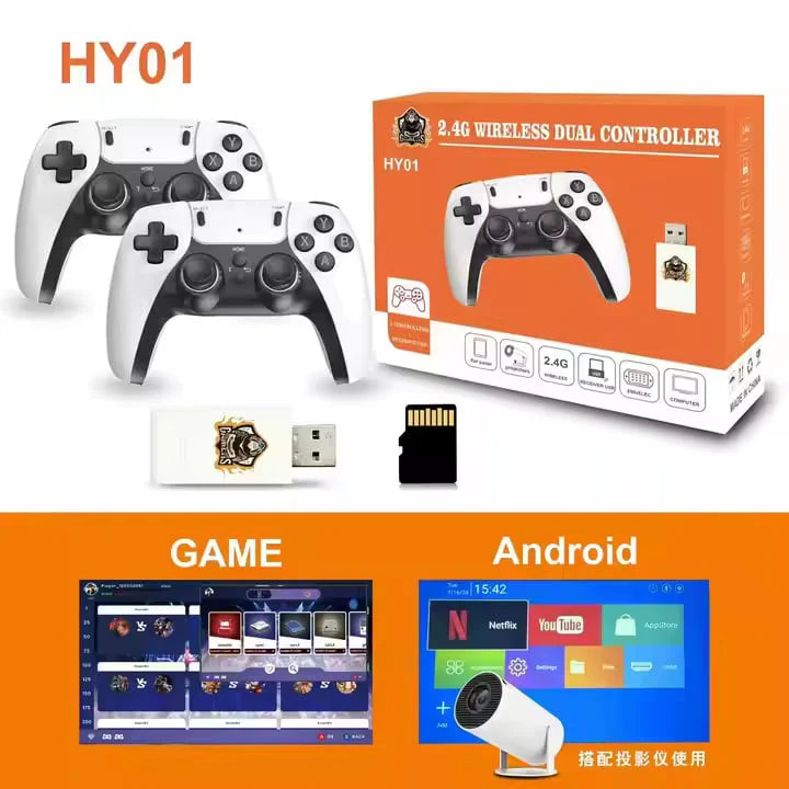 Безжична ретро конзола - GAME STICK HD с 20000 игри и два джойстика