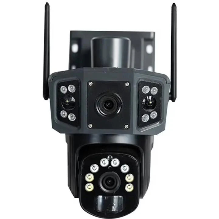 Външна WiFi камера 4MP Full HD, черна – с 9800 mAh батерия, соларно захранване, цветно нощно виждане и управление чрез мобилно приложение