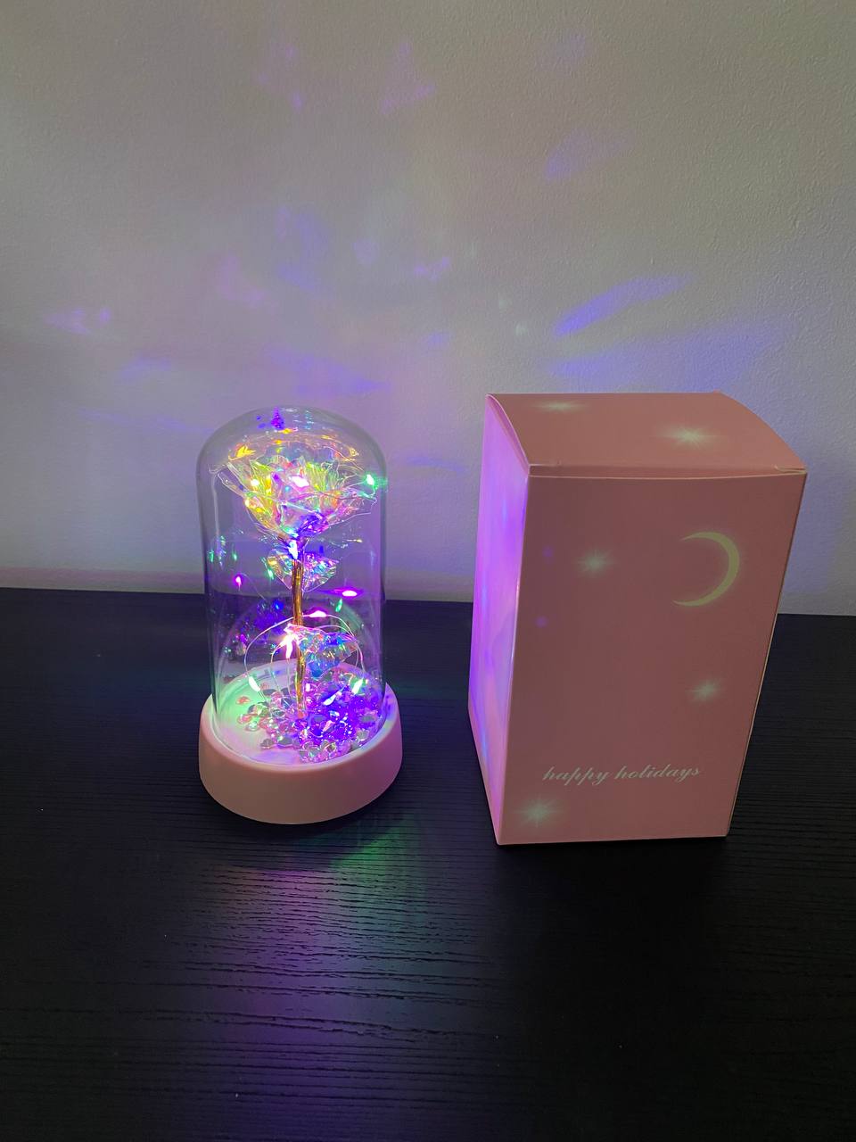Мини Декоративна Златна Роза LED лампа 24k златно