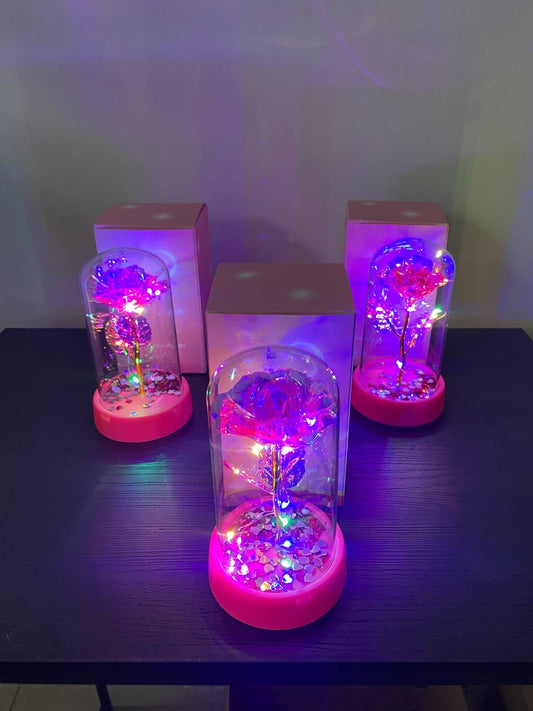 Мини Декоративна Златна Роза LED лампа 24k златно