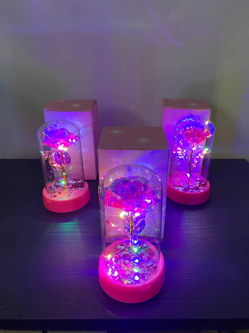 Мини Декоративна Златна Роза LED лампа 24k златно