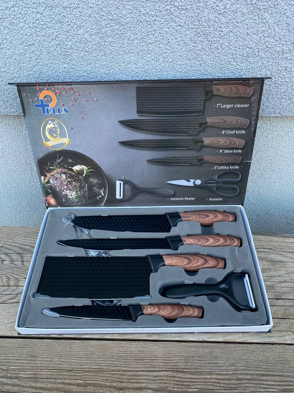 Професионален комплект метални ножове с 6 части