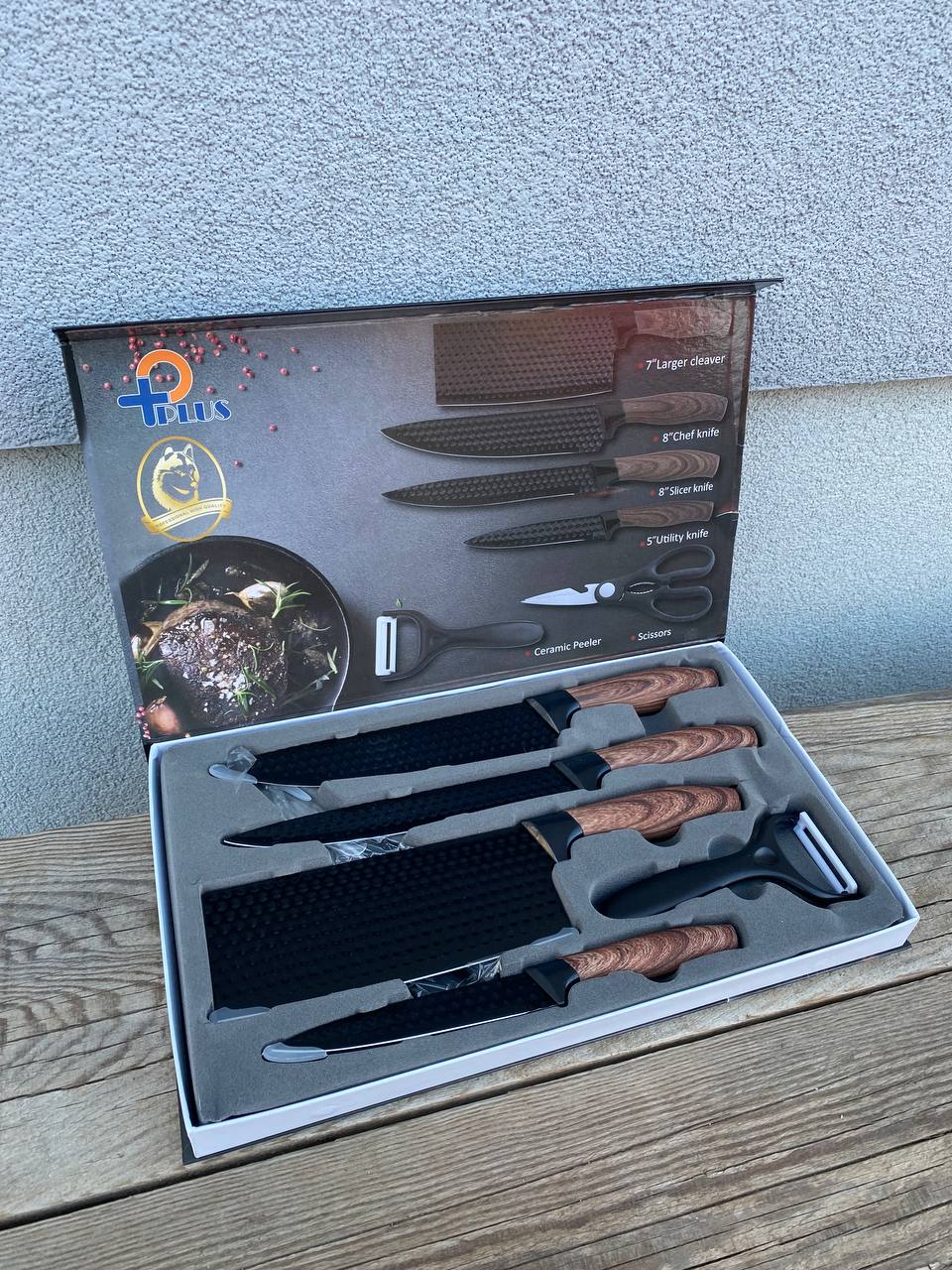 Професионален комплект метални ножове с 6 части