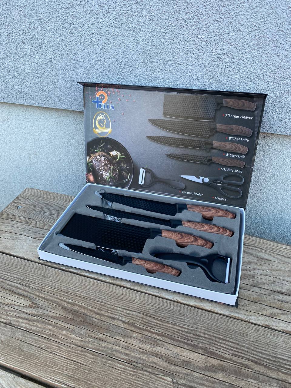 Професионален комплект метални ножове с 6 части