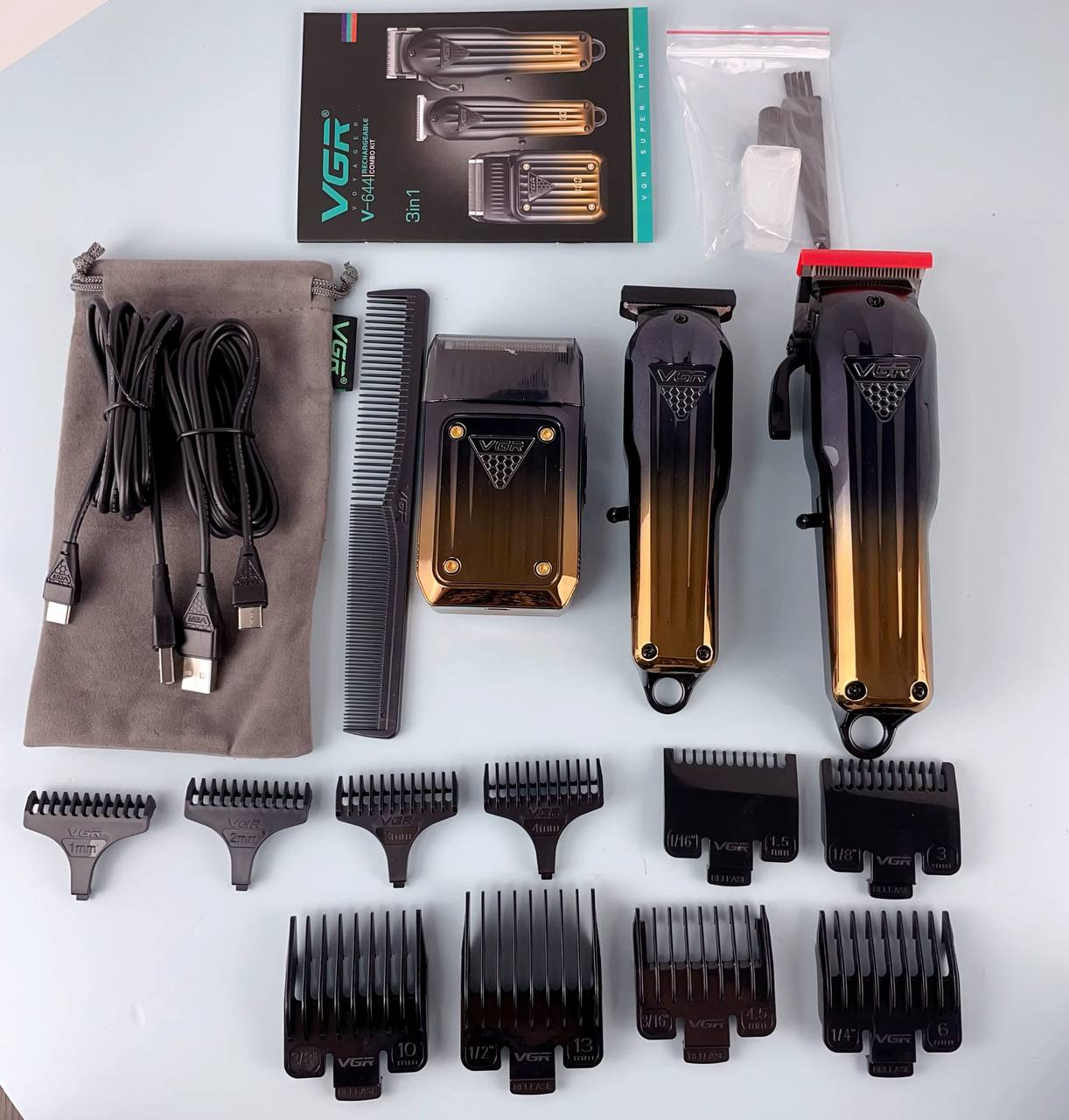 ПРОФЕСИОНАЛЕН Комплект за подстригване от 3 части VGR 644