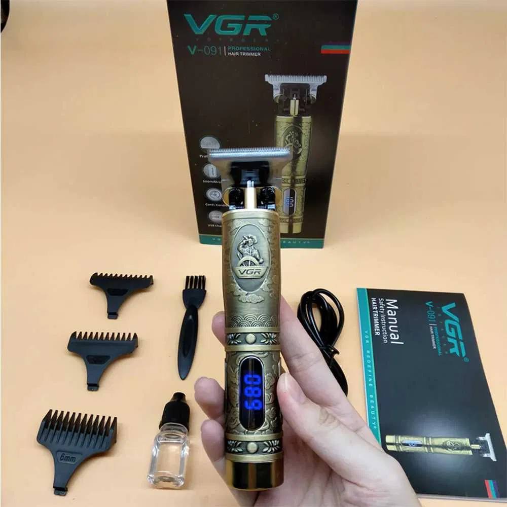VGR V-091 ПРОФЕСИОНАЛЕН ТРИМЕР ЗА КОСА И БРАДА С ДИСПЛЕЙ, USB ЗАРЕЖДАНЕ